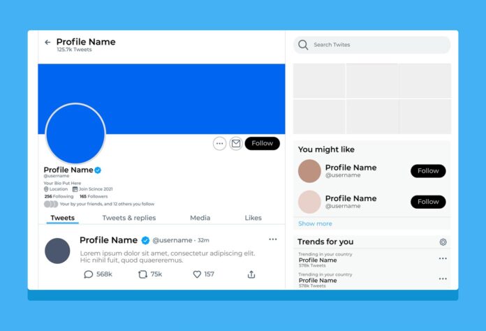 Twitter Profile Cover mockup PSD Free Download