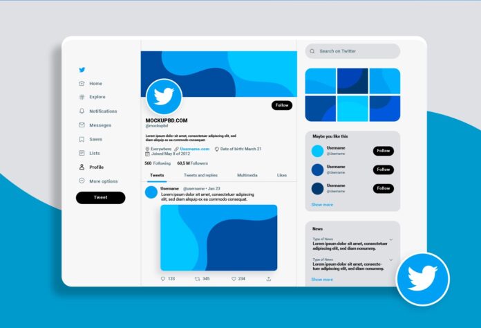 Twitter Cover mockup Psd
