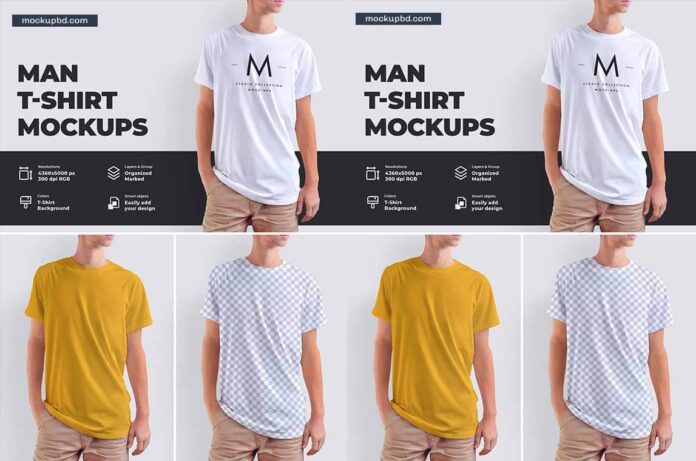 Man t-shirt mockups Free Download