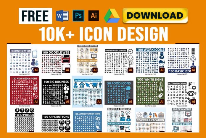 10000+ All icon Set Design pack Free Download