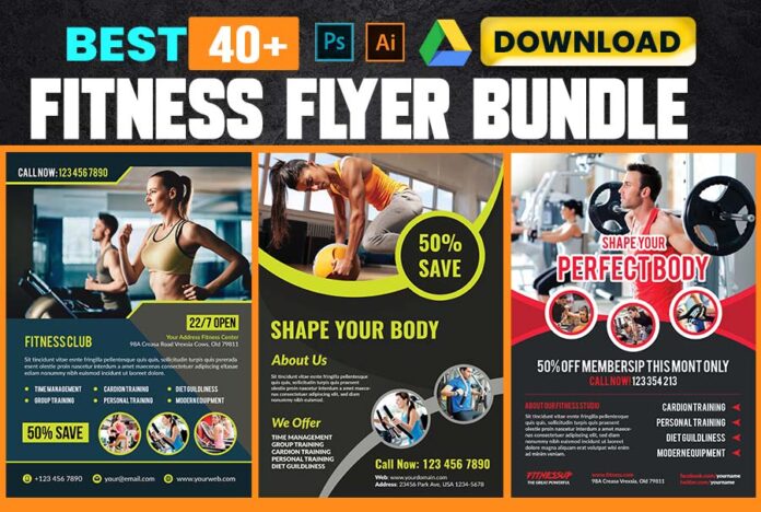 Fitness Flyer Templates Bundle free download