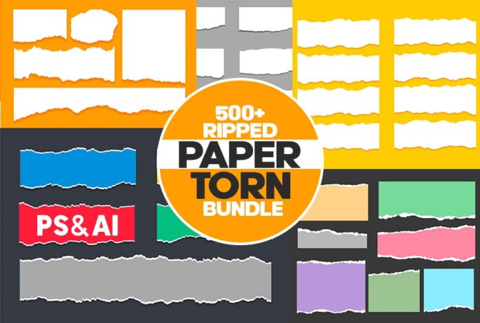 Paper Torn Photoshop and Illustrator Template Free Download