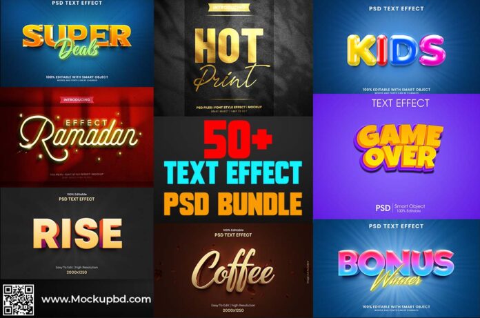 Photoshop text effects PSD files Free Download