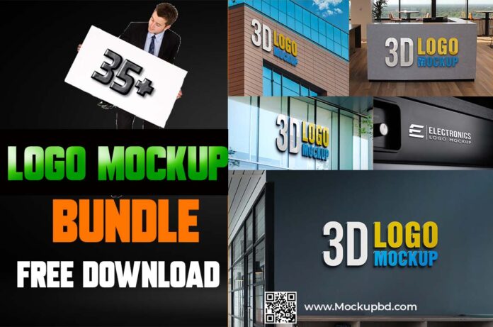 35+ Best 3D wall Logo mockup PSD Free Download